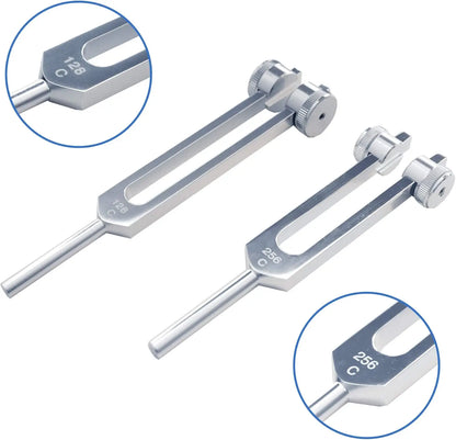 128/256/512Hz Tuning Fork Set Weighted Bio-Acoustic Tuning Fork for Healing Chakra,Sound Therapy Reliever Stress System Testing