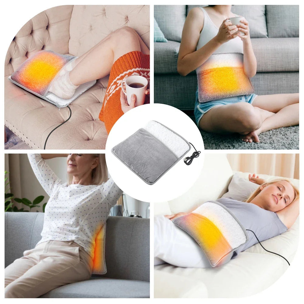 USB Charging Soft Plush Washable Foot Warmer Heater Improve Sleeping Household Foot Warming Mat Winter Electric Foot Heating Pad
